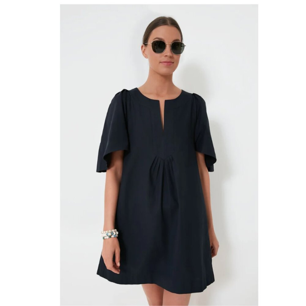 Chic Black Flutter Sleeve Mini Dress